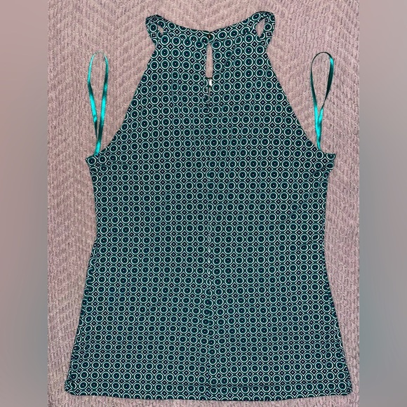 White House Black Market Green High Neck Top Size Small - Picture 3 of 5